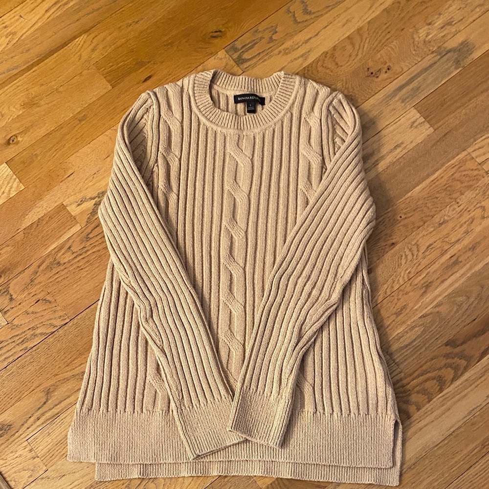 Cable Knit Beige Sweater